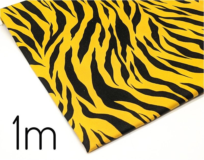 【1m】トラ柄 タイガー イエロー★綿 コットン ツイル★ハギレ 生地 布 カットクロス 手芸 裁縫 入園 入学 寅 虎 とら アニマル 鬼拍卖