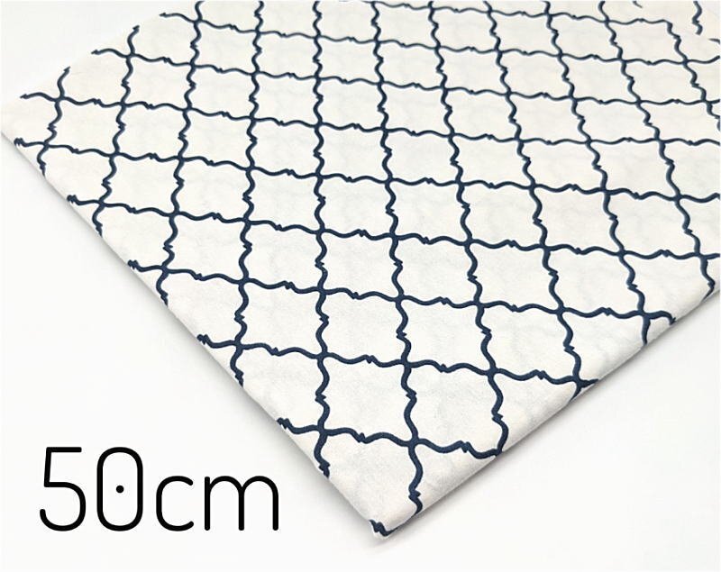 【50cm】モロッカン柄 ホワイト★綿 コットン シーチング★ハギレ 生地 布 カットクロス 手芸 裁縫 ハンドメイド 入園 入学 カルトナージュ拍卖