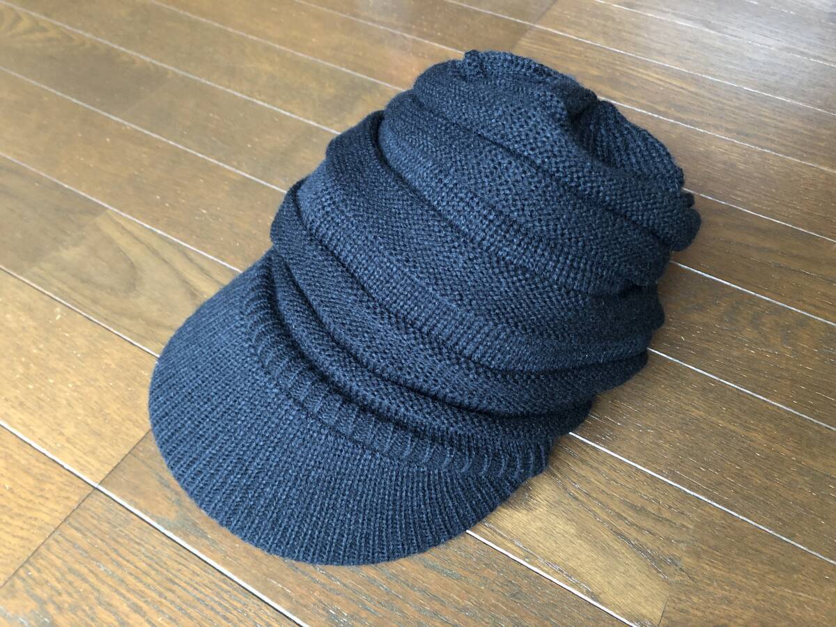 DHC キャスケット レディース ブラック ハンチング帽 レーヨン アクリル 帽子 冬 ニット拍卖