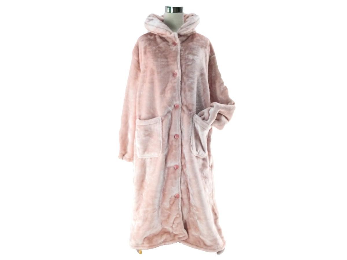 あったかルームワンピース 毛布屋さんが作った ルームウェア ガウン Lサイズ ピンク 冬拍卖