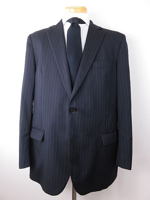 【送料無料】大きめ ブルックスブラザーズ 春秋冬 テーラードジャケット ピンストライプ 濃紺 LL拍卖
