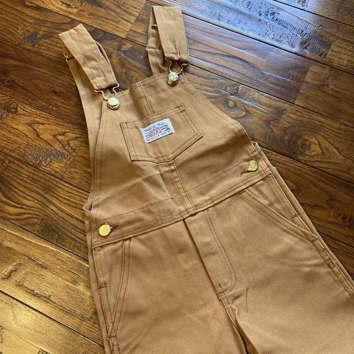 【1】希少!80s デッドストック USA製 Carters カーターズ ブラウン ダック キッズ オーバーオール サロペット ボーイズ ビンテージ 子供服拍卖