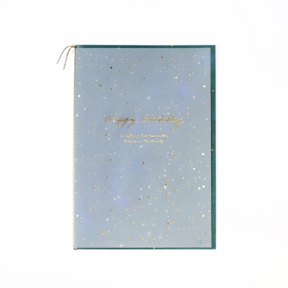【即決】▽誕生日 メッセージカード 夜空と星▽ TSUTSUMU バースデーカード ほし 箔押し トレーシングペーパー // TC0E5拍卖