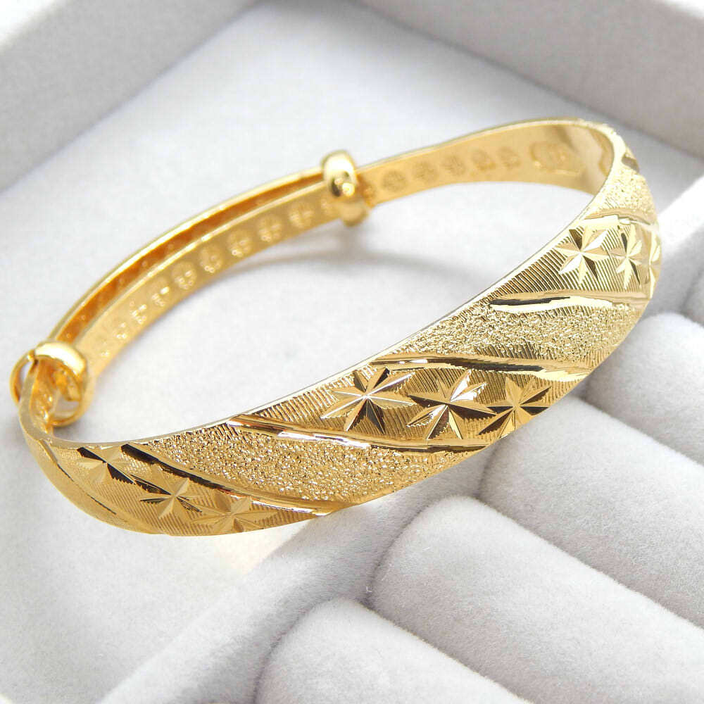 Alnair ブランド★新品★送料無料 Gold Plated ゴールド バングル 高級感 ブレスレット 豪華 レディース メンズ アクセサリー 金色 流星拍卖
