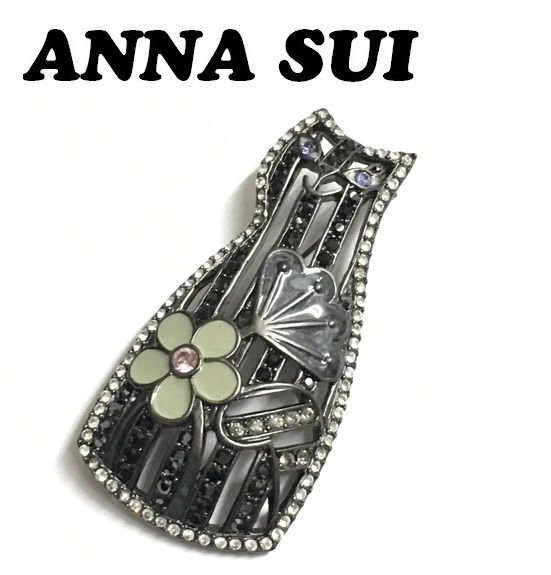 【ANNA SUI】(NO.5438)アナスイ ブローチ ネコ形 ブラックシルバー系 拍卖