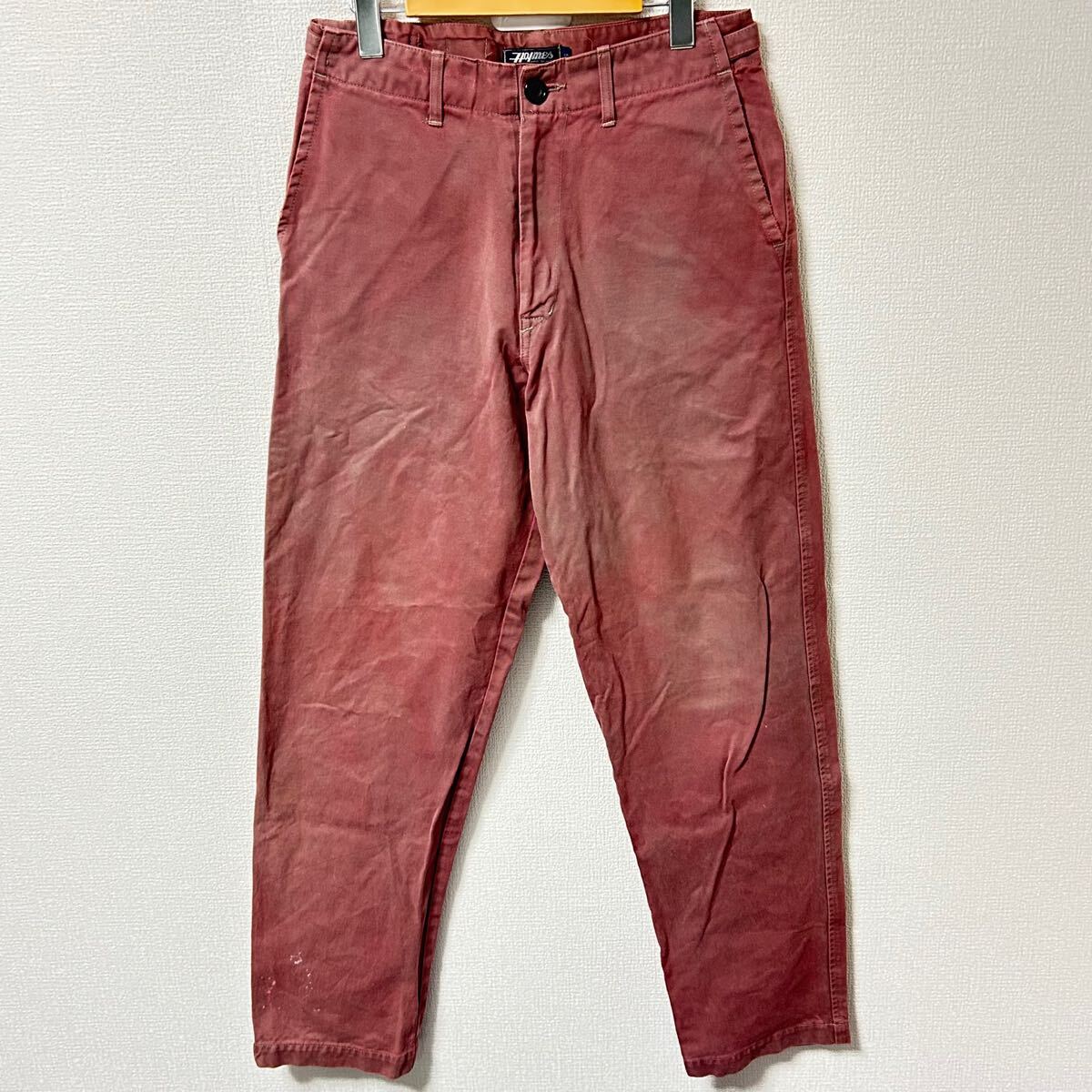 イギリス製◎タフな生地感◎【Holmes】ホームズ ワークパンツ コットン 綿100% アメカジ 古着MIX 作業服 ボルドー系 メンズS/Y22403YY拍卖