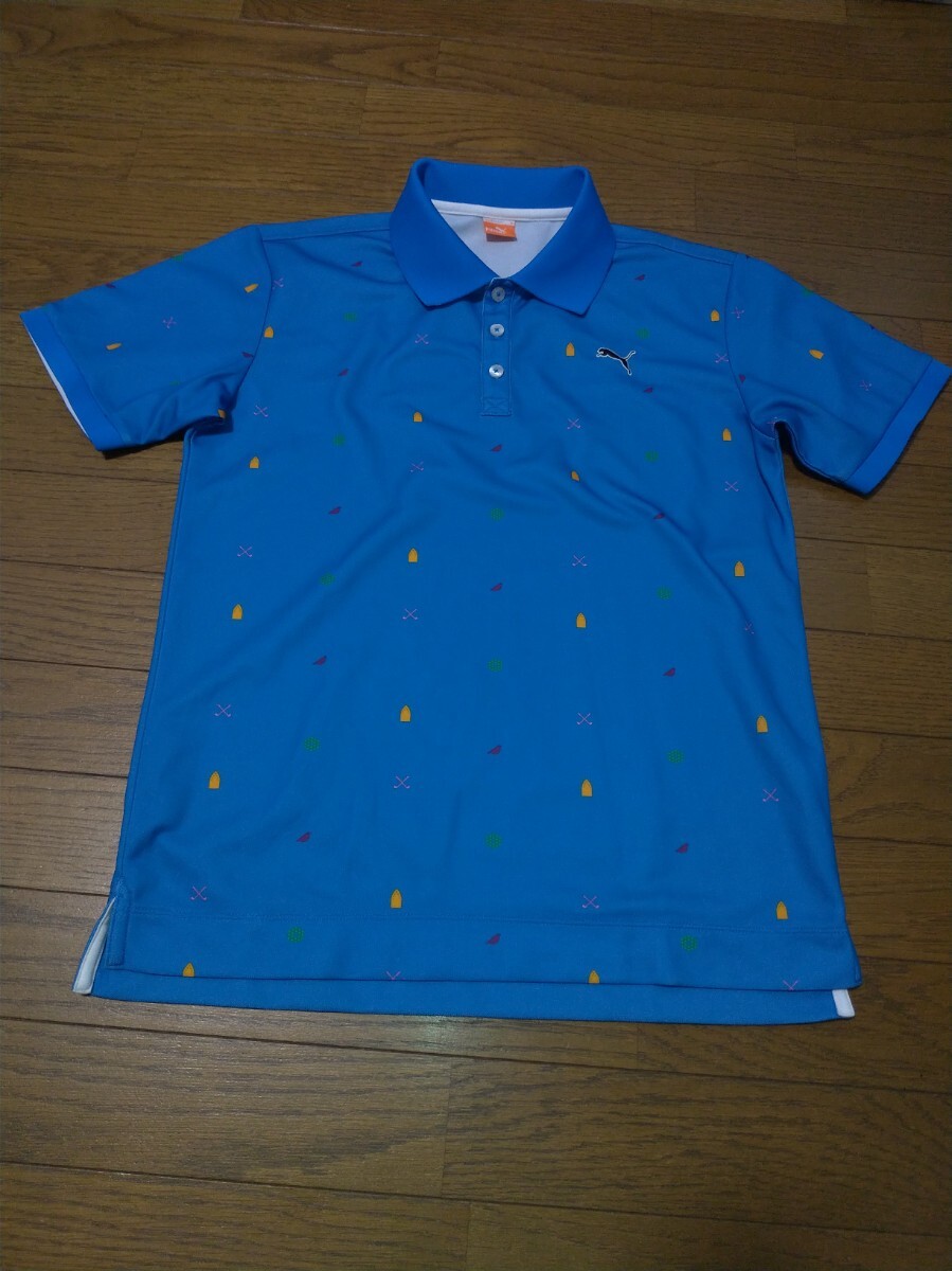 PUMA GOLF プーマゴルフ USP DRY 半袖ポロシャツ 青系 サイズM ゴルフウェア メンズ 吸汗速乾ドライ素材拍卖