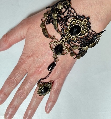 レース リングブレスレット 結婚式 披露宴 フォーマル 二次会 キャバ 発表会 衣装 コスプレ ゴスロリパーティーアクセサリー 新品 拍卖