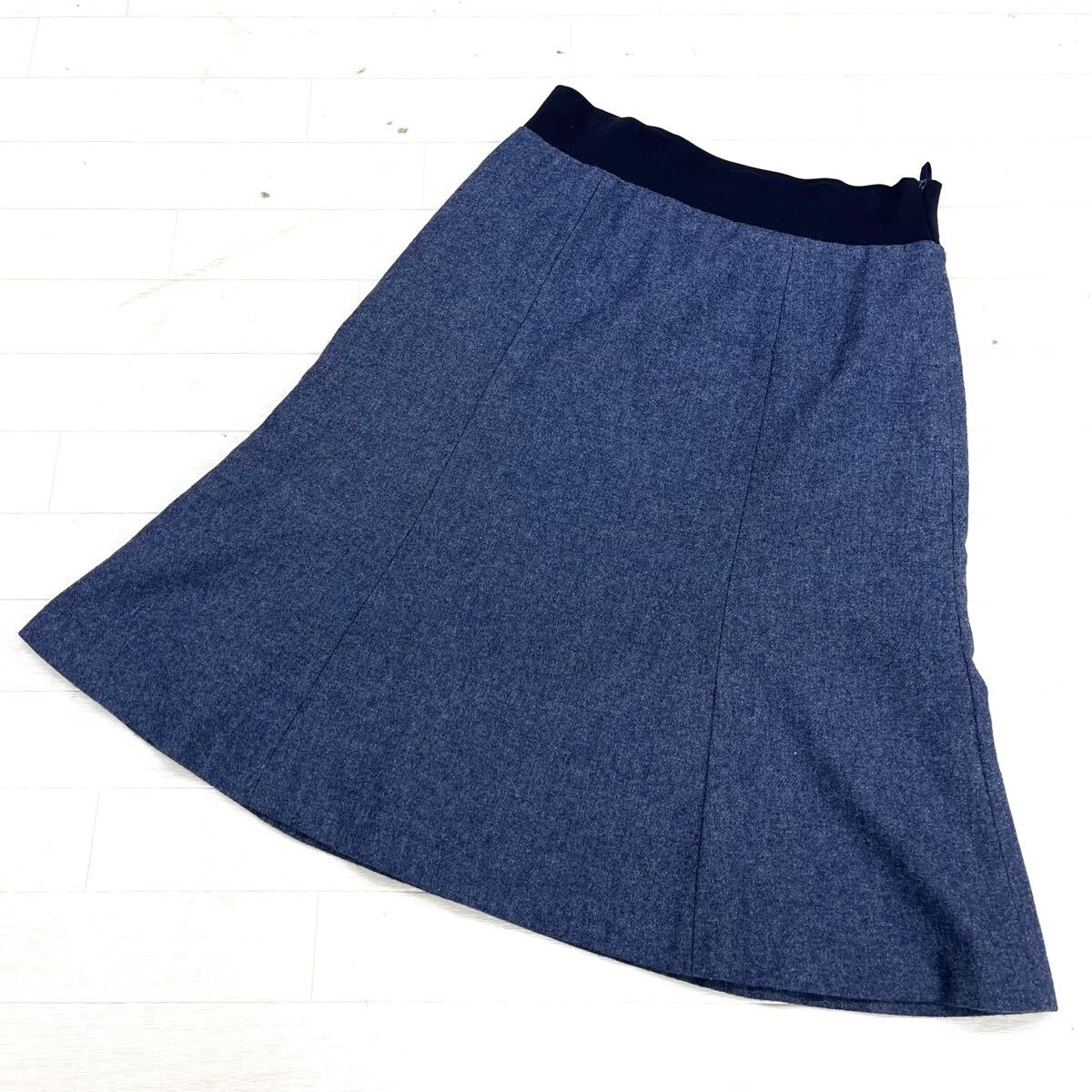 1640◎ LAURA ASHLEY ローラ アシュレイ パンツ ボトムス フレア スカート ミディ 膝丈 カジュアル 無地 レディース7拍卖