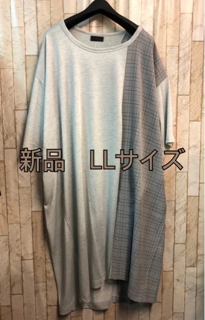 新品☆LLざっくりゆったり大きめワンピース涼しい半袖☆j770拍卖