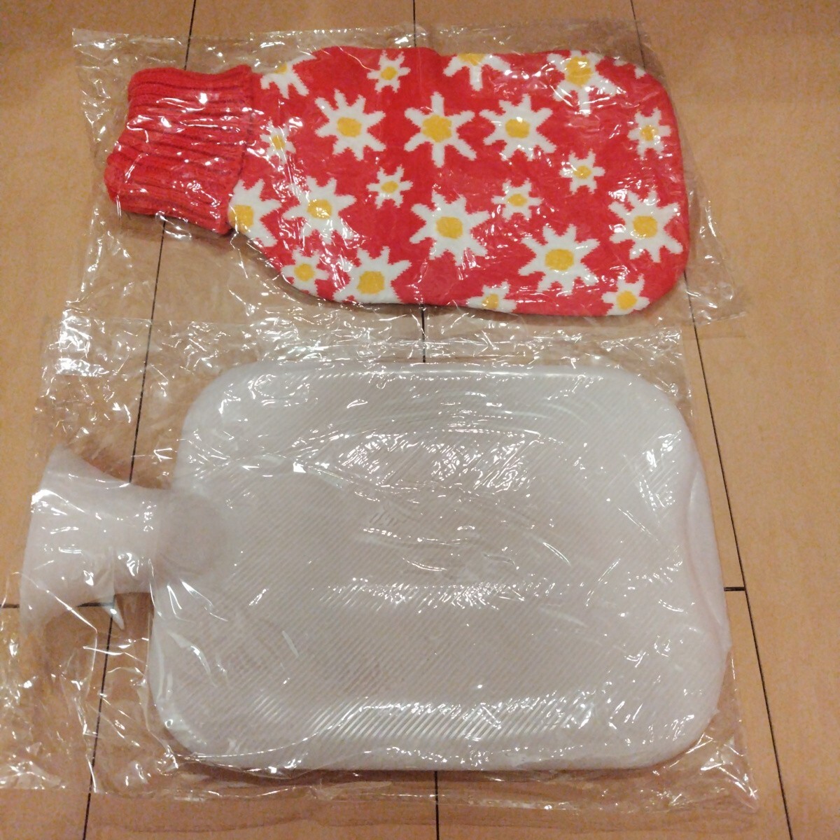 湯たんぽ 昭和レトロ あったか エコ お湯 レトロ 赤 毛糸 21cm33cm 新品未使用 ゆとんぽ拍卖