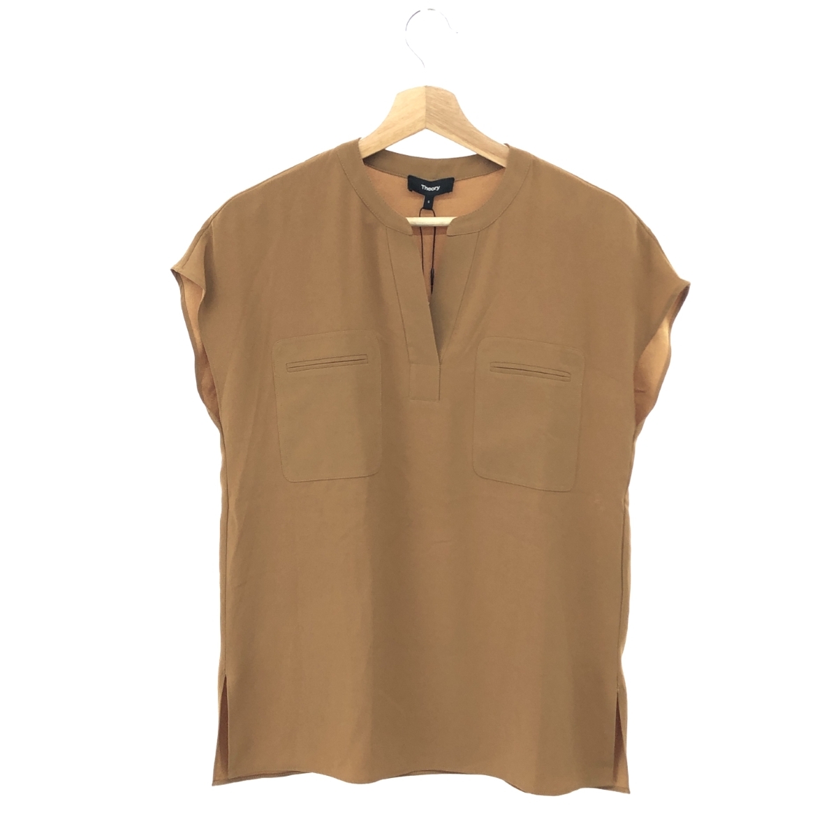 未使用品◆theory セオリー POWDER CREPE PKT POPOVER ブラウス サイズ:S◆2208204 ブラウン レディース トップス拍卖