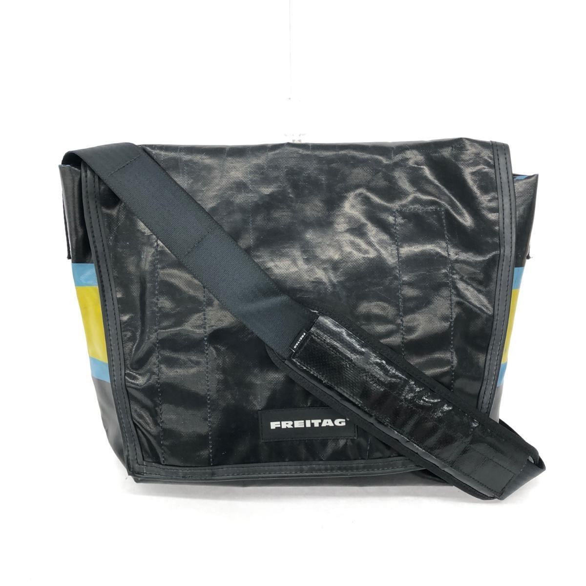 良好◆FREITAG フライターグ ショルダーバッグ◆ ブラック ユニセックス 斜め掛け bag 鞄拍卖