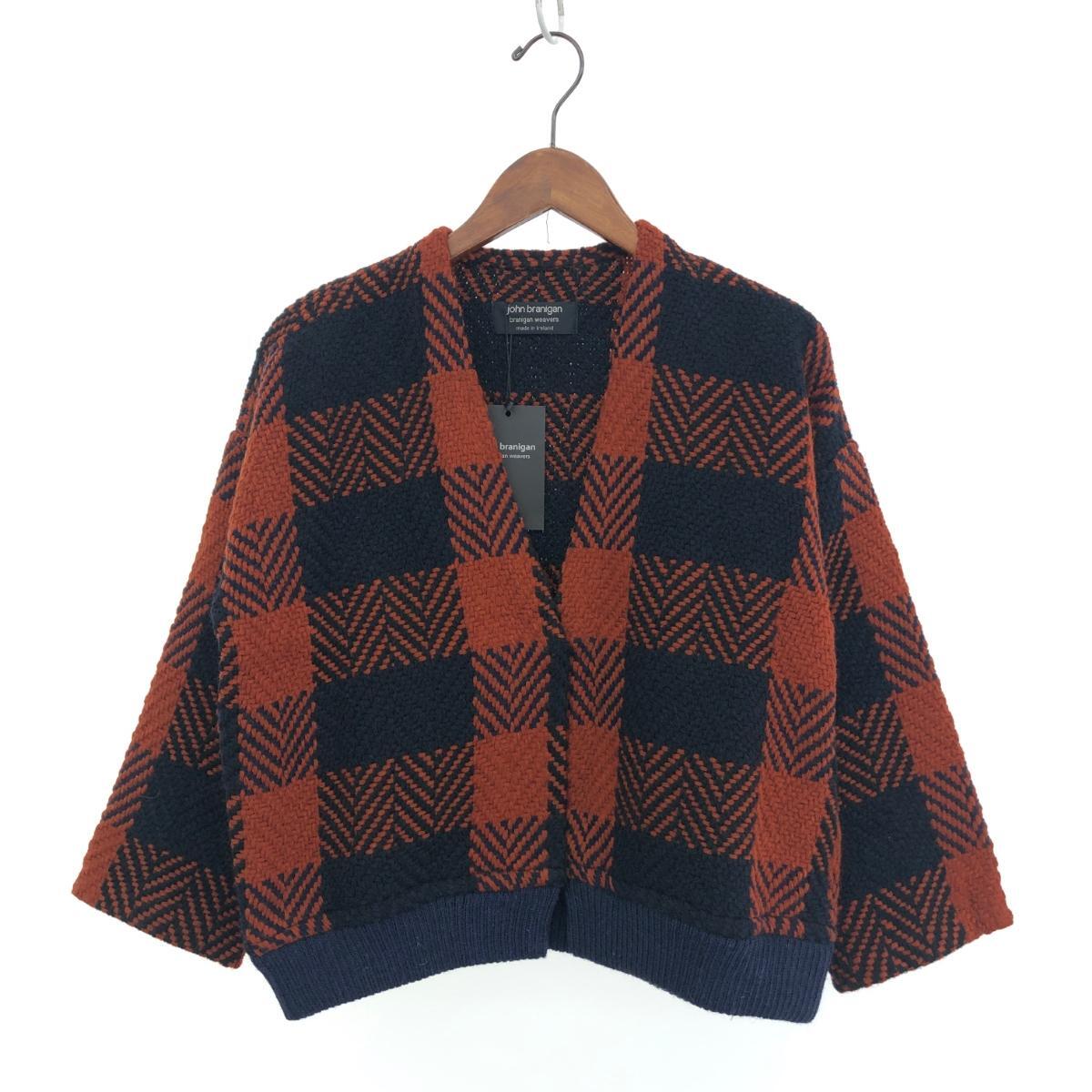 未使用品◆john branigan ジョンブラニガン 長袖カーディガン ◆ オレンジ ウール アクリル レディース トップス Vネック アイルランド拍卖