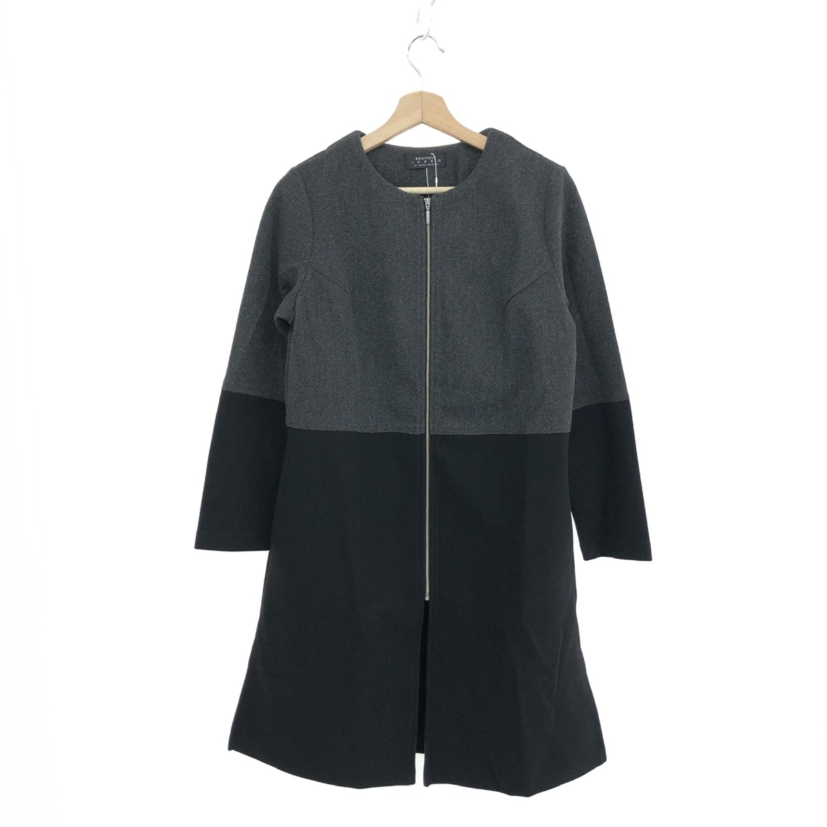 未使用品◆JUNKO SHIMADA ジュンコシマダ ブティックジュンコ ジップアップコート サイズ:M◆ グレー レディース アウター カーディガン拍卖