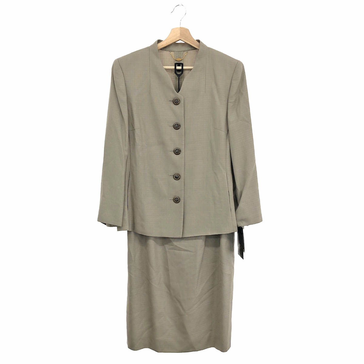 未使用品◆LEILIAN レリアン スカートスーツ 大きい大きいサイズ:13号◆ ベージュ レディース 上下セット拍卖