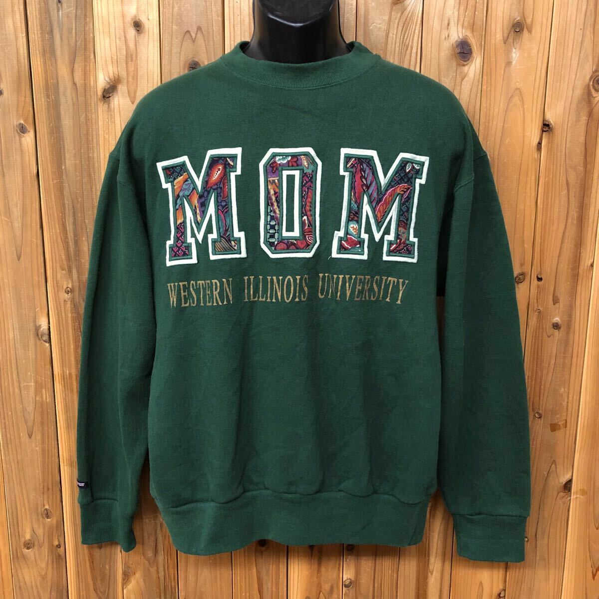 80-90's /USA製*JANSPORT*ジャンスポーツ メンズL 長袖 スウェット トレーナー 裏起毛 ビッグロゴ MOM WESTERM ILLINOIS UNIVERSITY 古着拍卖