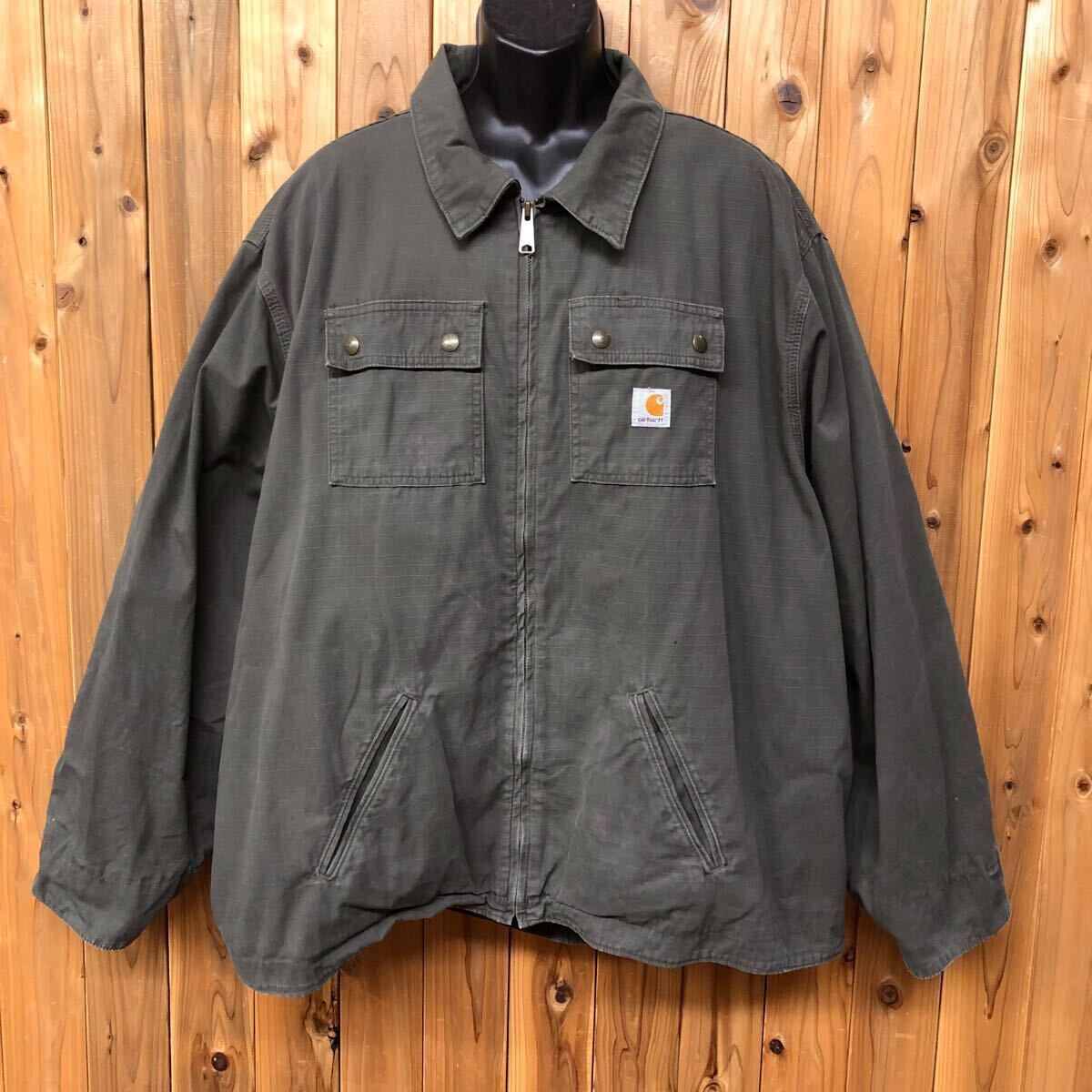 carhartt*カーハート メンズ3XL 長袖ジャケット ジップアップ コットンジャケット アメカジ USA古着 大きいサイズ拍卖