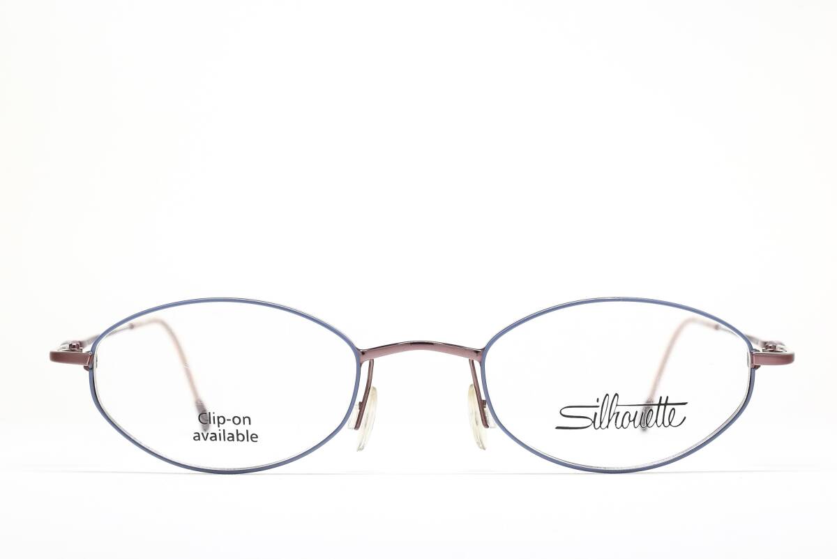 デッドストック Silhouette M6482 /41 V6056 45-20 オーバル メガネ サングラス フレーム オーストリア製 パープルゴールド/Mブルーグレー拍卖