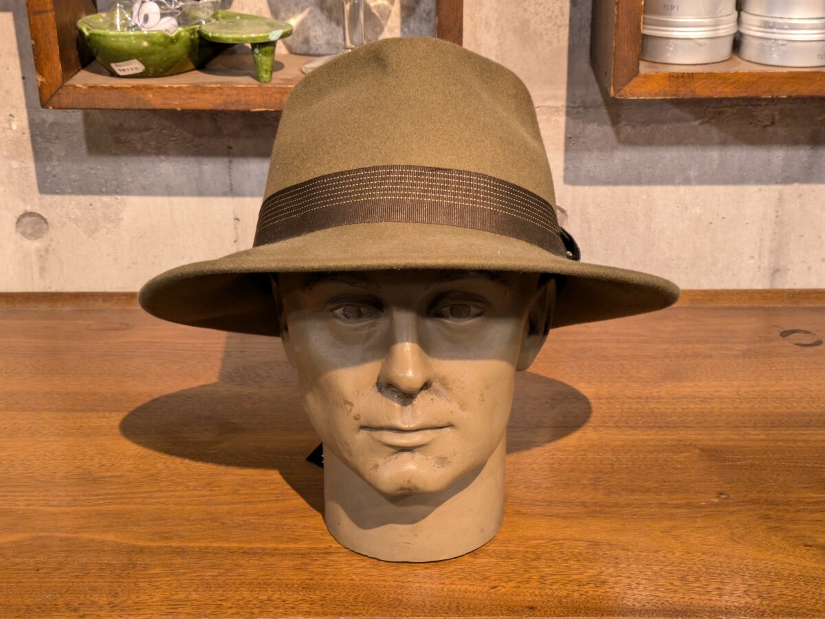 新品!BRIXTON ブリクストン 100%ウール ハット オリーブ XL SWINDLE Ⅱ FEDORA アメカジ WOOL フェドラ カリフォルニア 西海岸拍卖