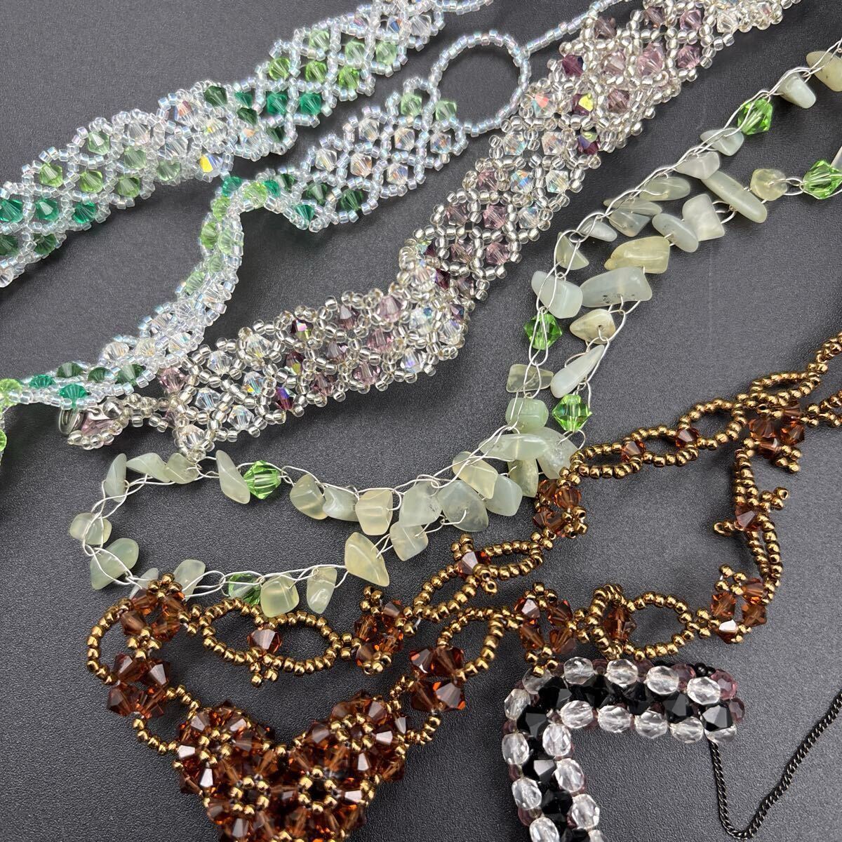 ビーズアクセサリー 完成品5点 ネックレス/ブレスレット/チョーカー  アクセサリー ハンドメイド 手作り作品拍卖