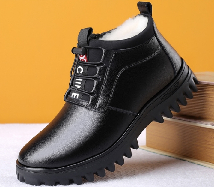 メンズ カジュアル ビジネスシューズ 裏起毛 ハイカット 防滑 スノーシューズ 防寒 秋冬 お父さんに X790拍卖