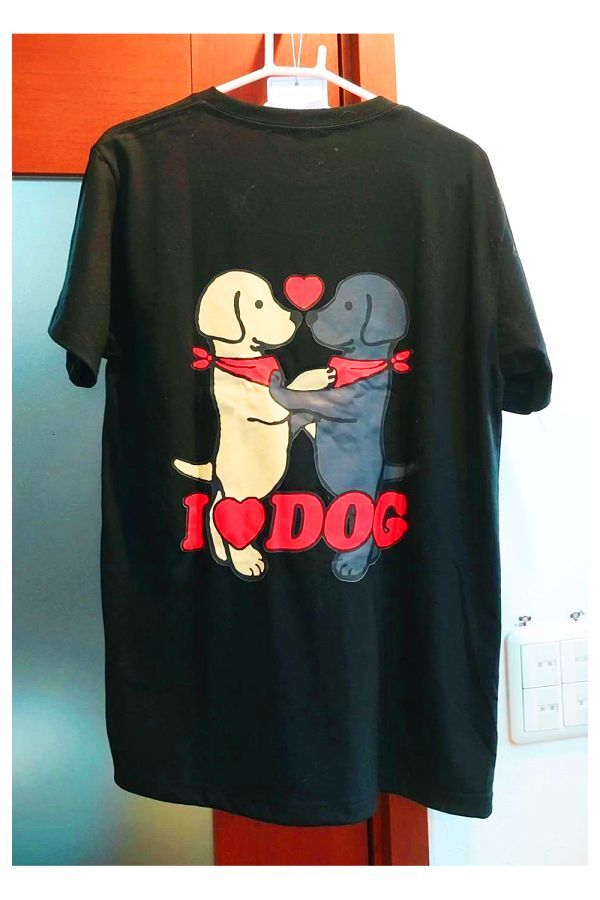 柴犬 秋田犬 グレートデン 土佐犬 ブルドッグ ボーダーコリー シープドッグ 愛犬家に ラブラがらぶらぶ オリジナル Tシャツ 黒 Lサイズ拍卖