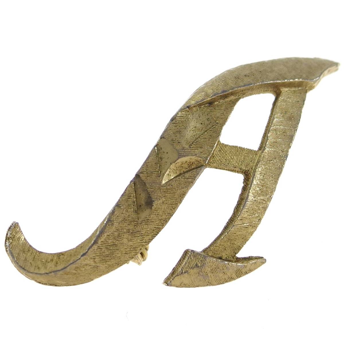 A4822◆【MAMSELLE】◆ ヴィンテージブローチ ◆ イニシャル文字A ◆ 1960s~1970s ◆拍卖