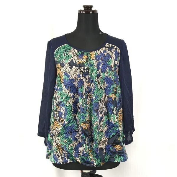Made in Japan★KOOS★50%シルク/長袖ブラウス【Women's size-L/40/マルチカラー/総柄】Tops/Shirts◆BG929拍卖