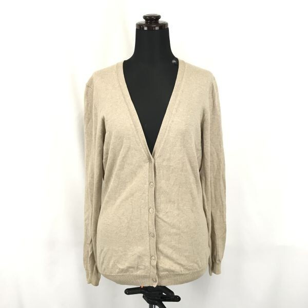 UNIQLO★長袖コットンカーディガン【women’s size -L程度/ベージュ/beige】long sleeve cardigan/Tops◆BG933拍卖