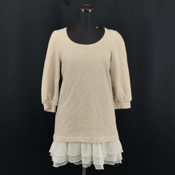 Rope Picnic★七分袖/チュニック【レディースM/38/ベージュ】ラウンドネック◆BG384拍卖