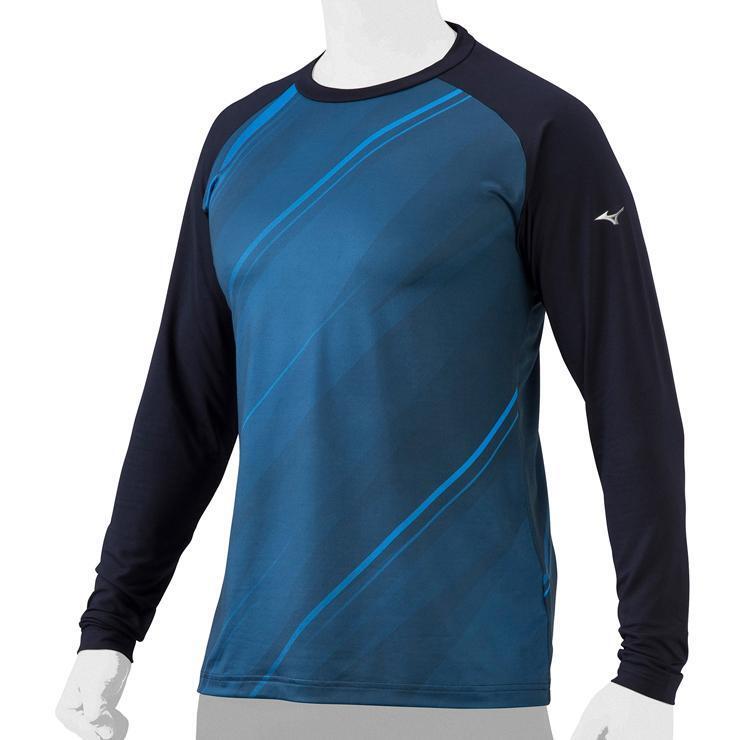 412 35%引 限定品 ミズノ 裏起毛 ローネック長袖アンダー ネイビー O寸 12JAAP8114 新品拍卖