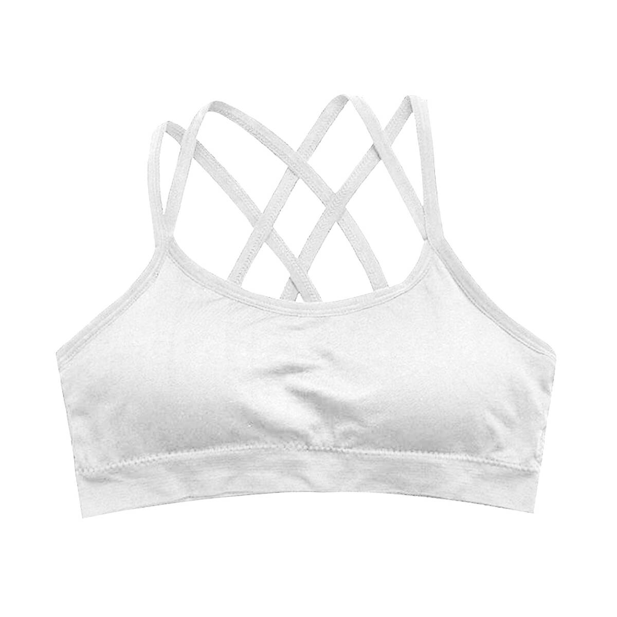 ブラトップ キャミソール チューブトップ クロスデザイン 滑り止め シームレス 快適 スタイリッシュ 外着可用 女性用 ホワイト ;J4150;拍卖
