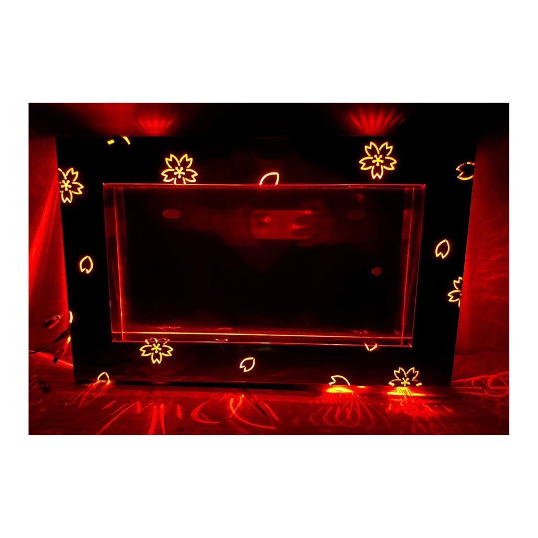 NBME-4 桜輝く大型ナンバー枠 完全オリジナルナンバー枠 LED デコトラ ステンレス 鏡面 オリジナル トラック カスタム ステンレスアート拍卖