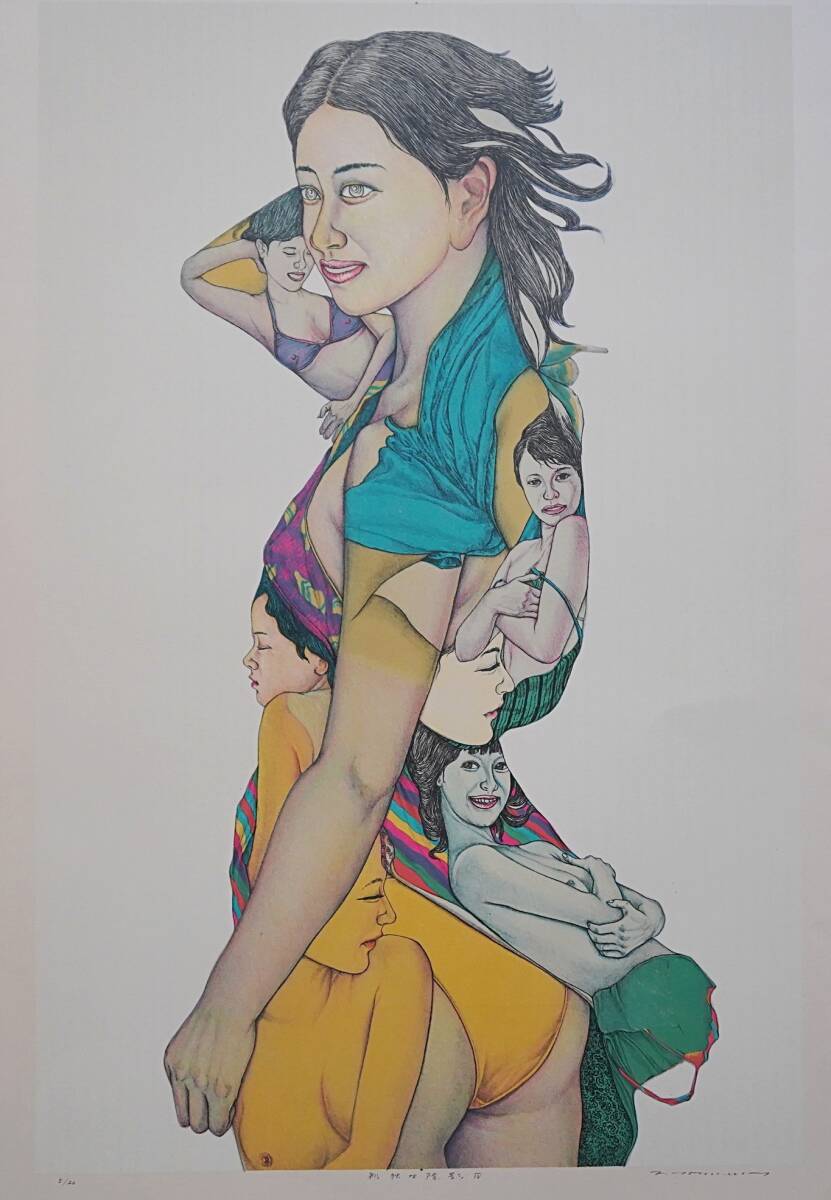 【真作】田村文雄 リトグラフ『孤独な陰影 Ⅳ』 限定20部 直筆サイン入 ●日本版画協会会員 国際版画ビエンナーレ展受賞作家拍卖