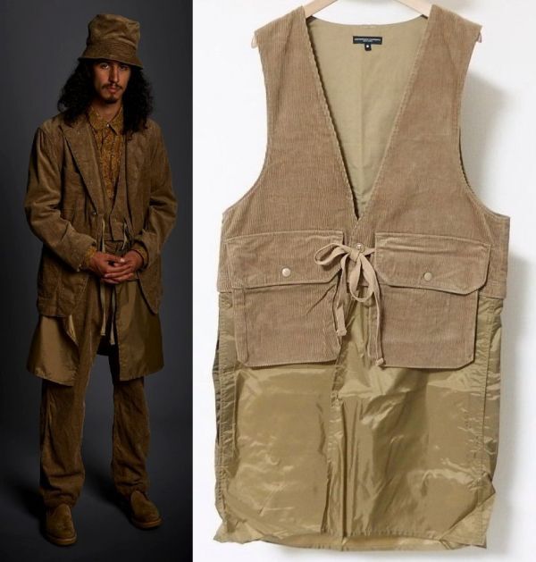 20AW Engineered Garments エンジニアードガーメンツ Long Fowl Vest 8W Corduroy コーデュロイ ロング フォウル ベスト S 拍卖