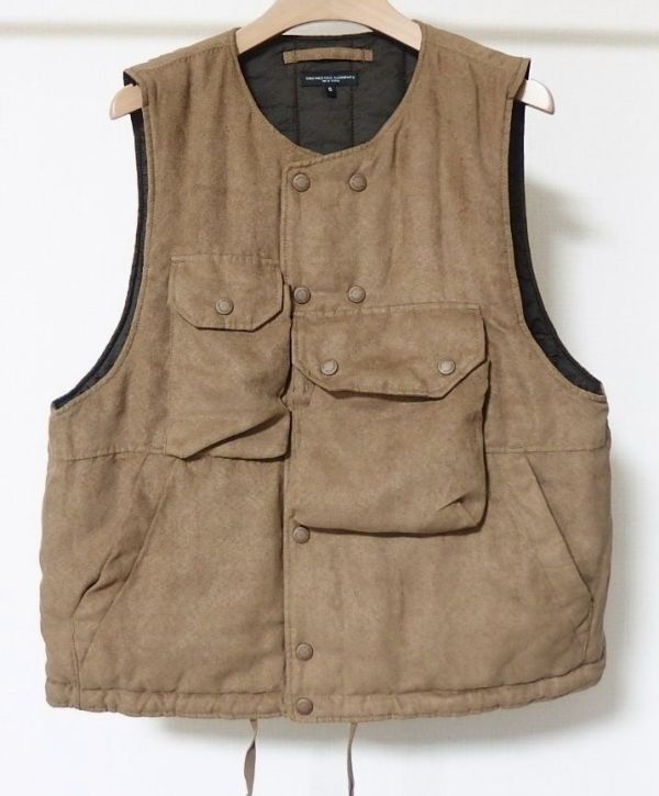 24AW Engineered Garments エンジニアードガーメンツ Cover Vest Lt. Weight Fake Suede 中綿 フェイク スウェード カバー ベスト S拍卖
