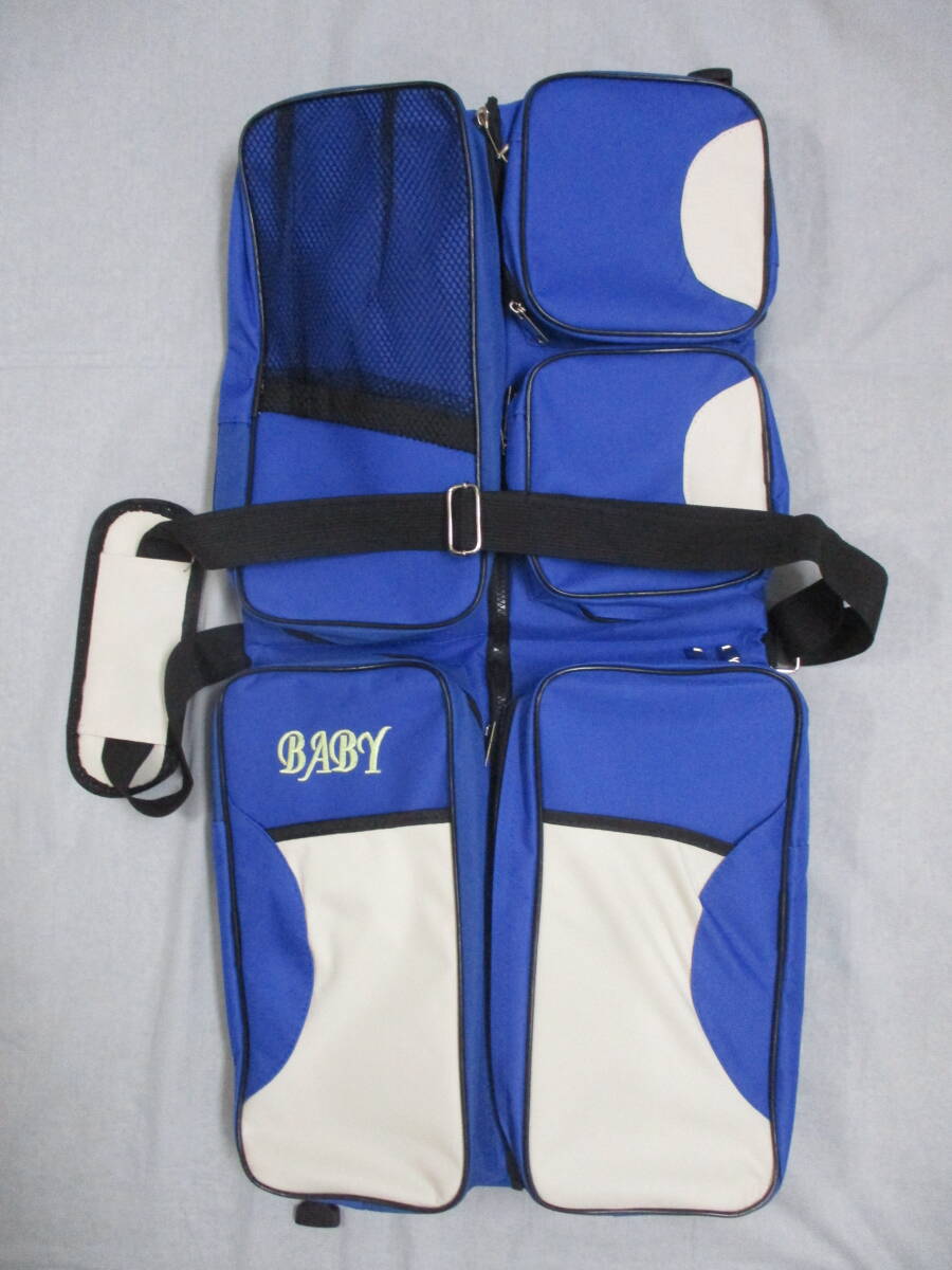 BABY マザーズバッグ ベビーベッド 折りたたみ ショルダー・中敷き ネイビー 持ち運び拍卖