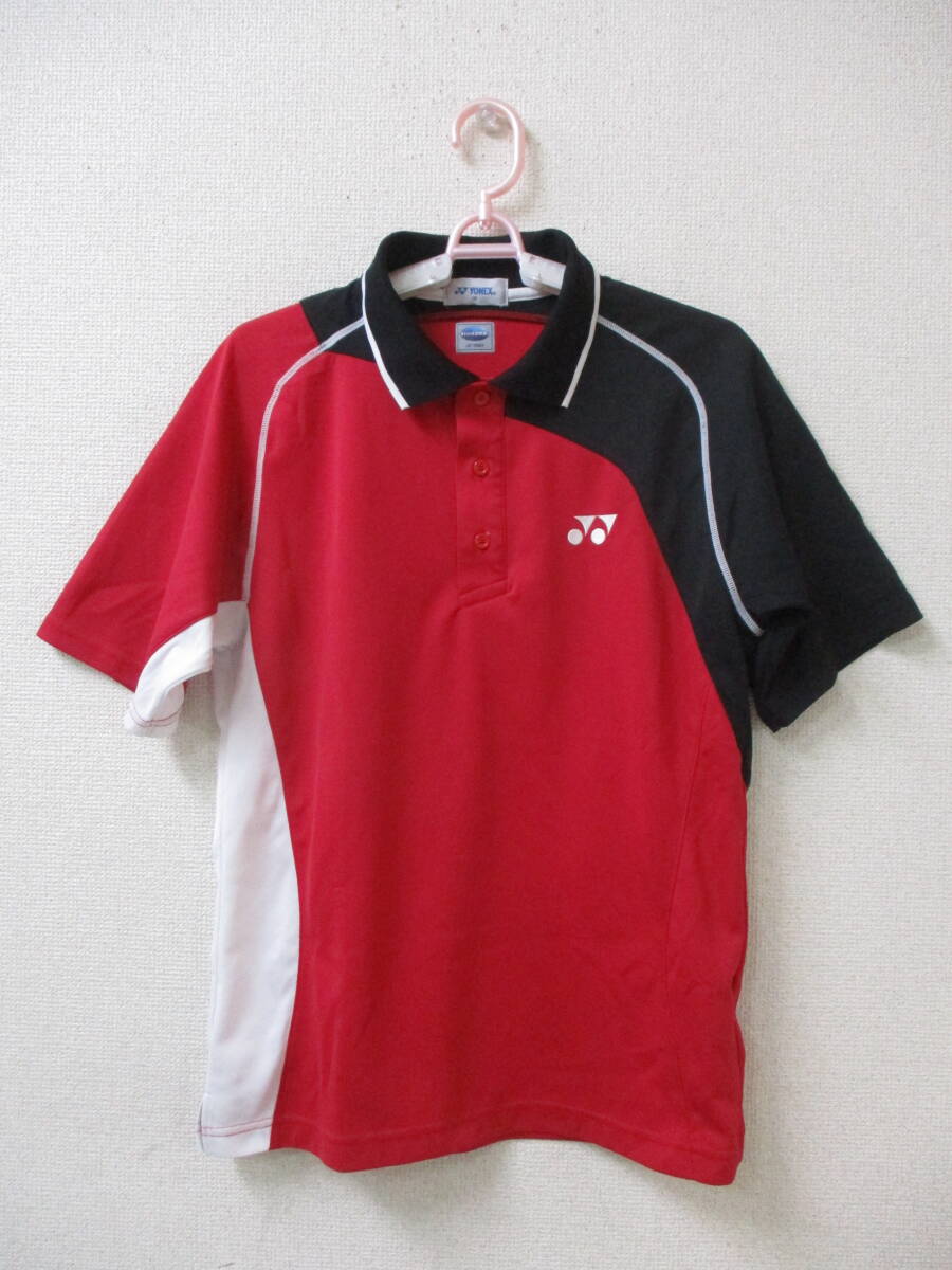 YONEX ヨネックス ポロシャツ VERY COOL バトミントン メンズ Mサイズ 身長167cm~173cm 赤・黒・白 ロゴ刺繍 日本製拍卖