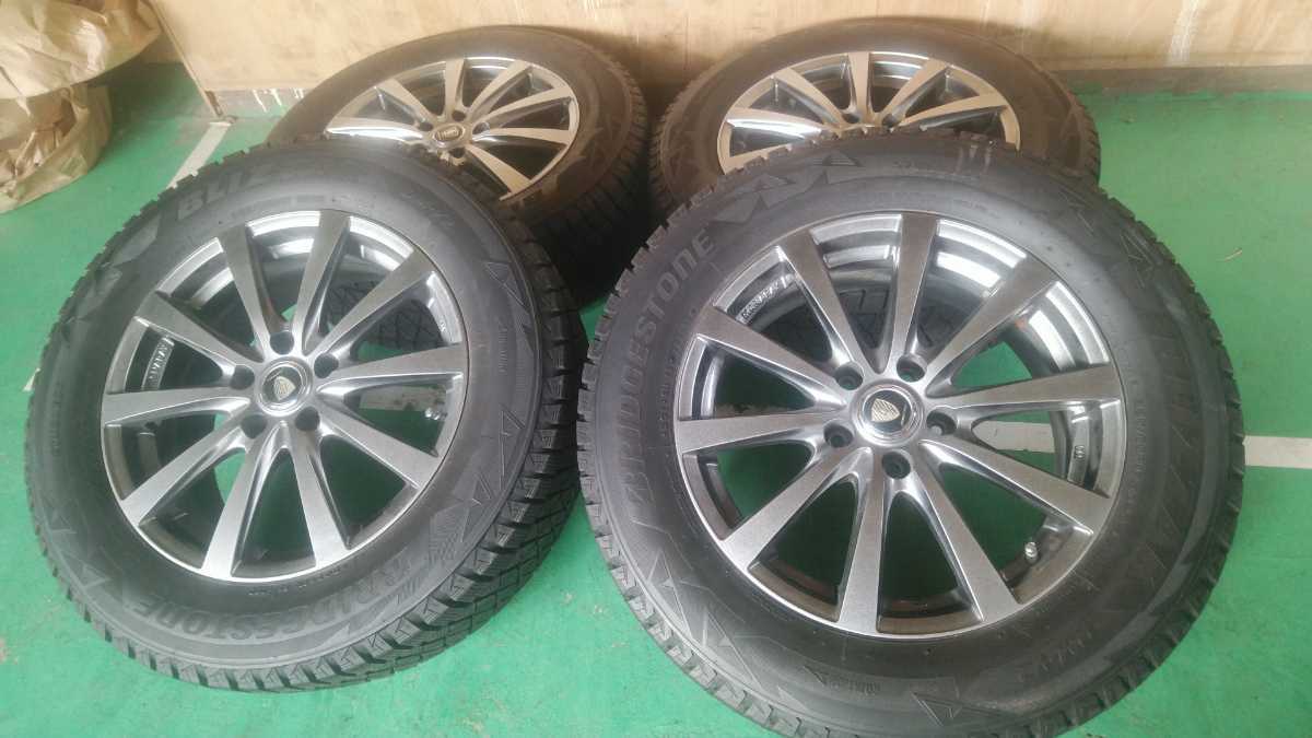 中古スタッドレス ブリヂストン DM-V2 4本 225/65R17 ハリアー RAV4 ヴァンガード などへ ◆17×7J 114.3/5H +40拍卖