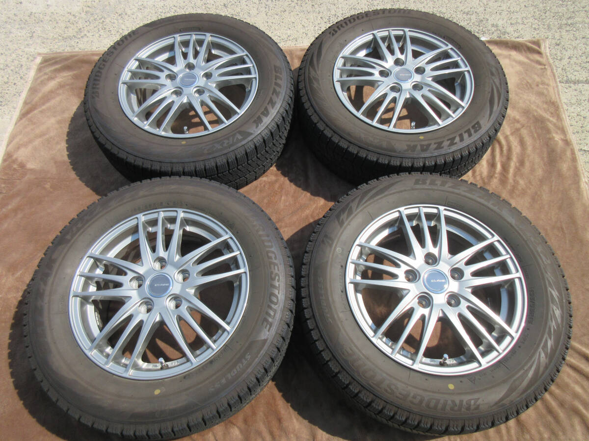ブリヂストン ブリザックVRX2 スタッドレスタイヤ、アルミ 4本セット 195/65R15 15×6J +53 PCD114.3 5H BS エコフォルム(SG倉庫)拍卖