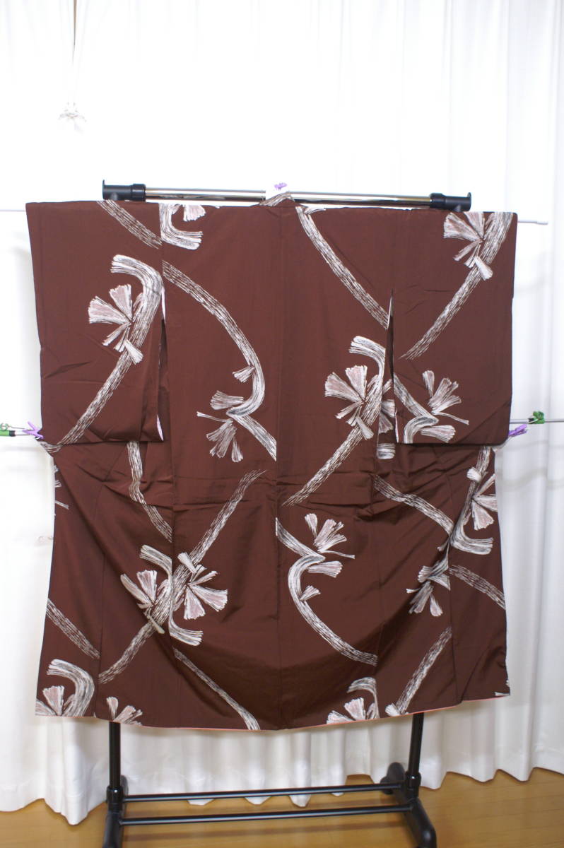 <水風> 着物 小紋 単衣 リメイク 時代劇物 茶系統 基本着用可能 練習用 和服 まとめて 演劇 着付け拍卖