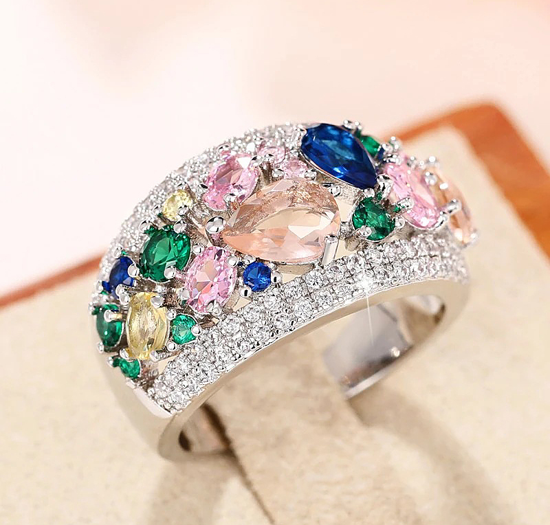 N2501453◆Bigstone◆【目を奪われるようなキュービックの輝き♪】キラキラ輝く*リング*11/13/15/17号 選び可拍卖