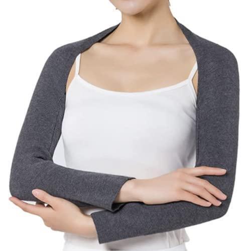 肩サポーター 肩ウォーマー ふわふわ 肩温めグッズ 長袖 肩冷え 温活 ダークグレー拍卖