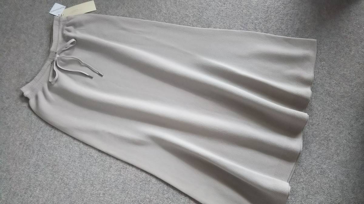 新品  AMACAアマカ 【ウォッシャブル】【LOUNGE WEAR COLLECTION】ライトコットンホールガーメントニットロングスカート38 グレー27500円拍卖