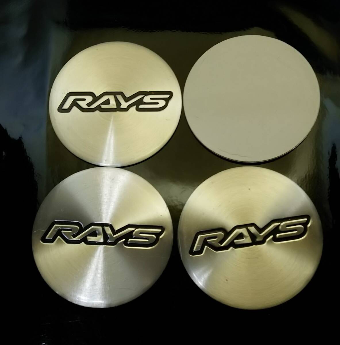 Rays 45mm 銀黒 4個 ホイールキャップ 平面ステッカー Z ノート エクストレイル エルグランド シルビア GT-R フーガ キャラバン拍卖