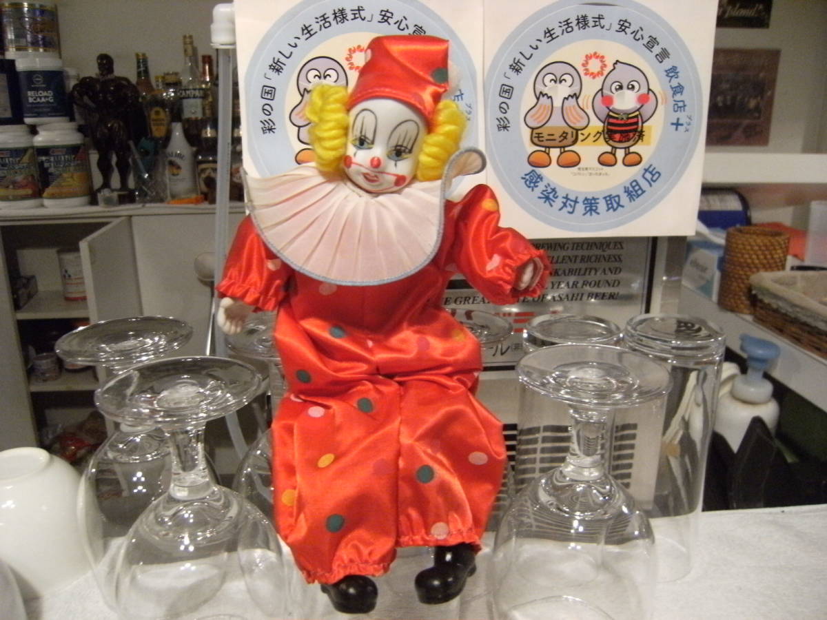 昭和レトロ★90年代★ビンテージ 当時物 ピエロ 人形 フィギュア★サーカス マジシャン 魔術師 道化師拍卖