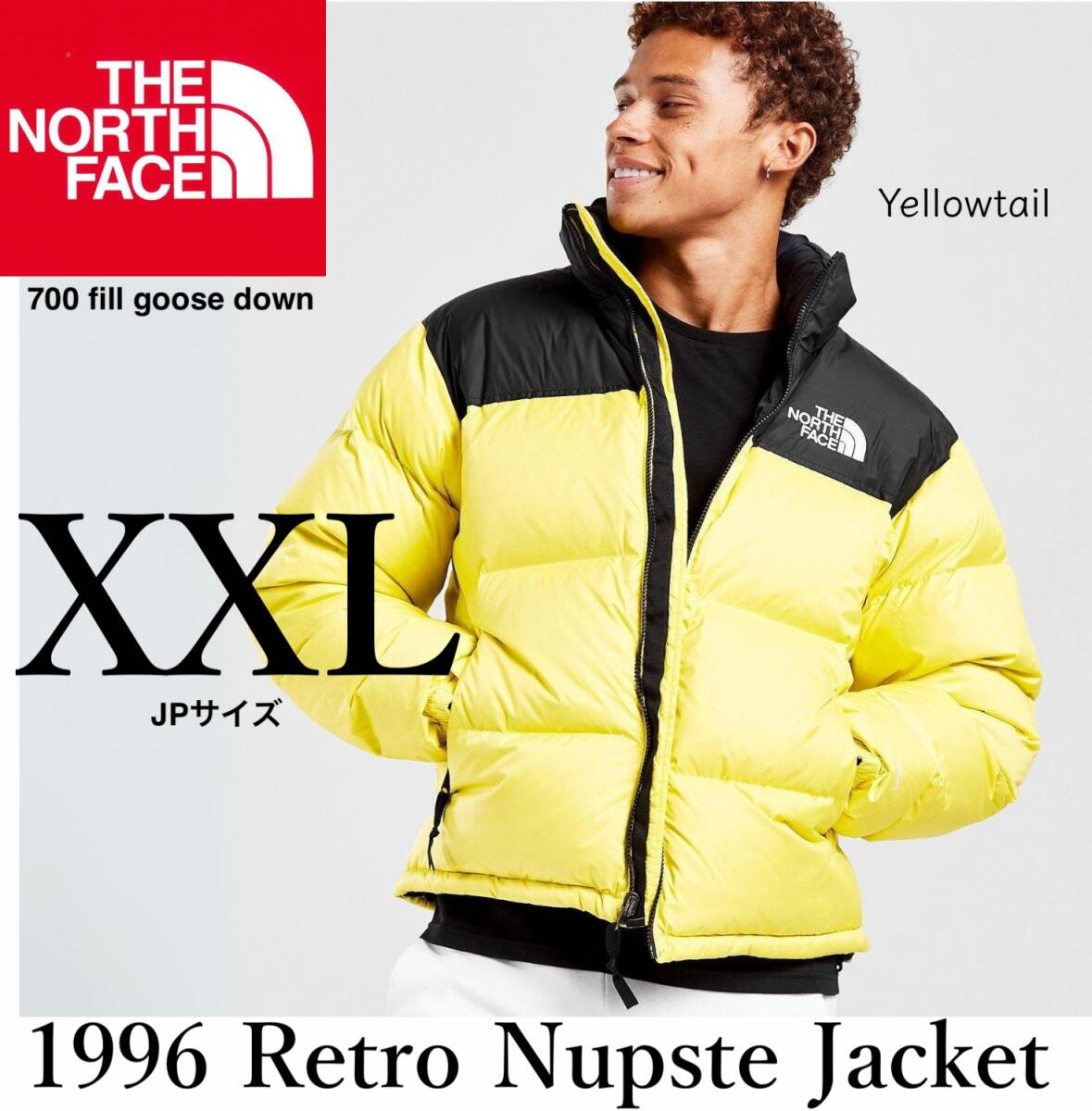 ◆モデル出品◆新品 XXLサイズ ノースフェイス 1996 レトロ ヌプシ グースダウンジャケット700fill イエロー THE NORTH FACE RTRO NPSE JKT拍卖