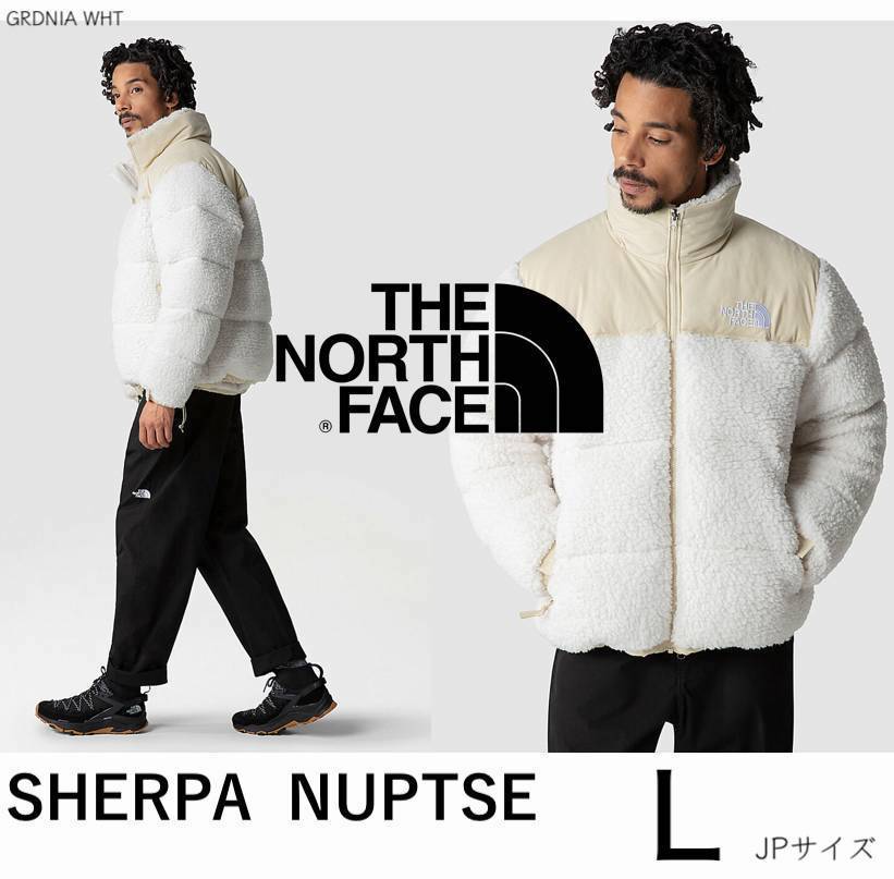 ◆モデル出品◆新品 Lサイズ ノースフェイス ボアパイル ヌプシ グースダウンジャケット 白 The North Face 96 Retro Sherpa Nuptse Jacket拍卖