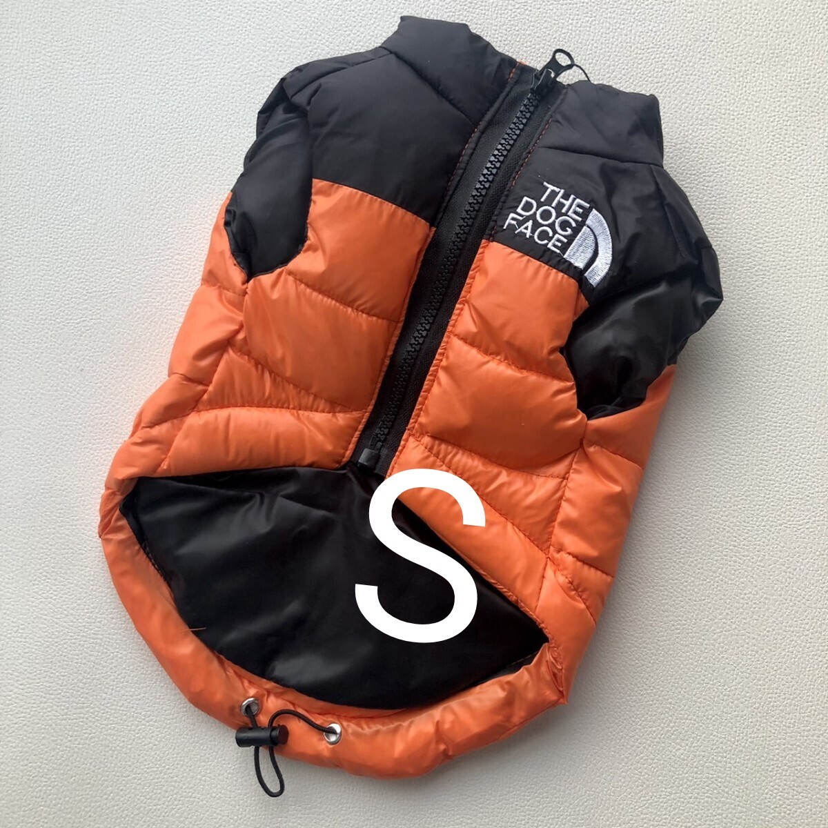新品 犬服 S オレンジダウンベスト 超あたたかいドッグウェア ペット服 冬服 ダウンジャケット 拍卖